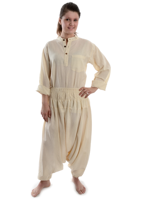 Mittelalter Hose Brangäne in Beige Frontansicht 2