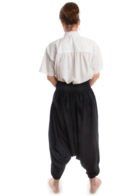 Mittelalter Hose Brangäne in Schwarz Rückansicht