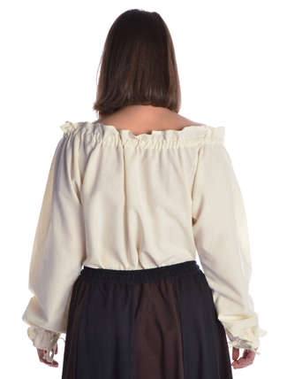 Mittelalter Bluse Gotelinde in Beige RÃ¼ckansicht