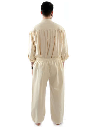 Mittelalter Hose Kurvenal in Beige Rückansicht