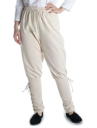 Mittelalter Hose Freya in Beige Frontansicht 2