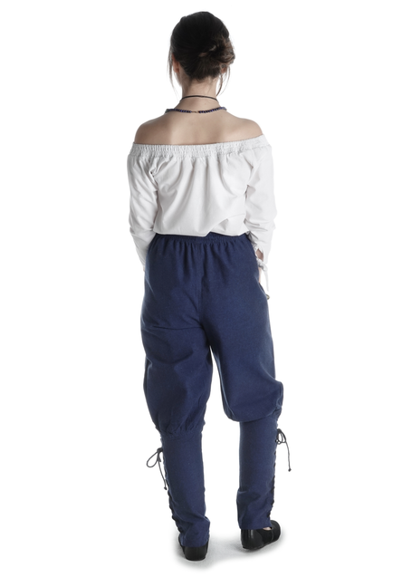 Mittelalter Hose Freya in Blau Rückansicht