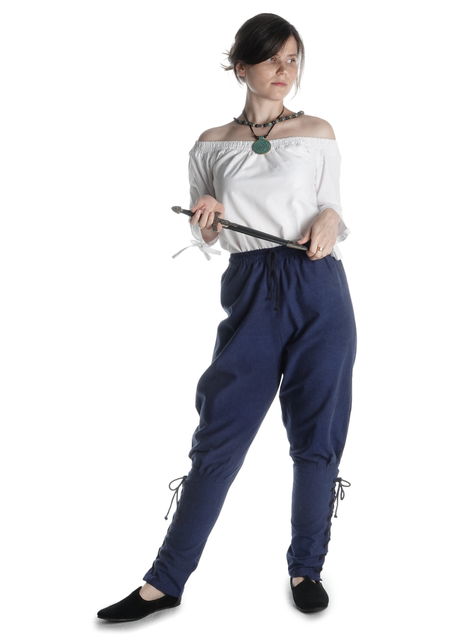 Mittelalter Hose Freya in Blau Frontansicht