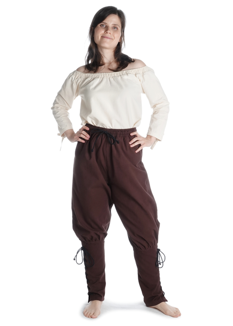 Mittelalter Hose Freya in Braun Frontansicht
