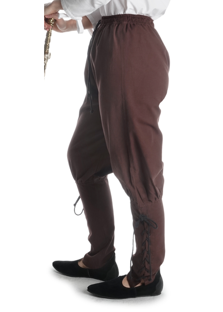Mittelalter Hose Freya in Braun Seitenansicht