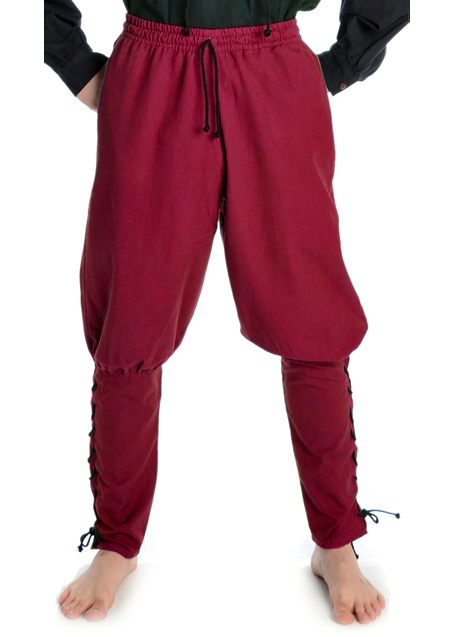 Mittelalter Hose Freya in Rot Frontansicht