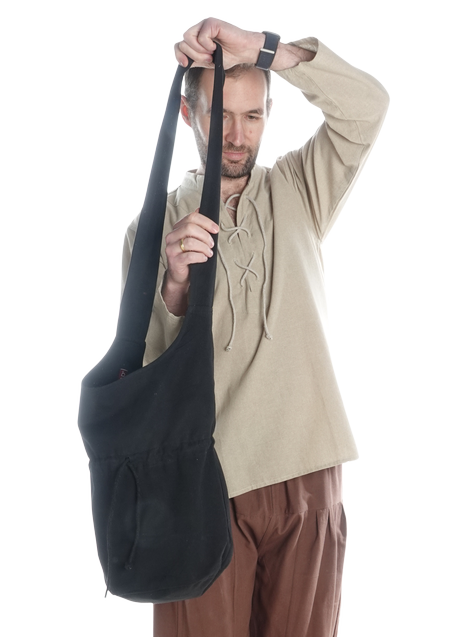 Mittelalter Tasche Irmenfried in Schwarz Frontansicht 4