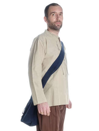 Mittelalter Tasche Irmenfried in Blau Seitenansicht