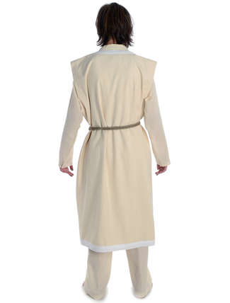 Wikinger Mantel Lurteun in Beige-Weiß Rückansicht