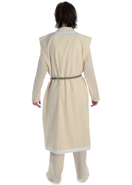 Wikinger Mantel Lurteun in Beige-Weiß Rückansicht