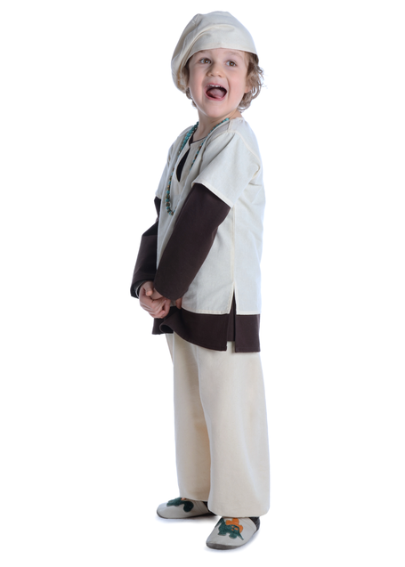 Mittelalter Kindertunika Maurin in Beige Seitenansicht 2