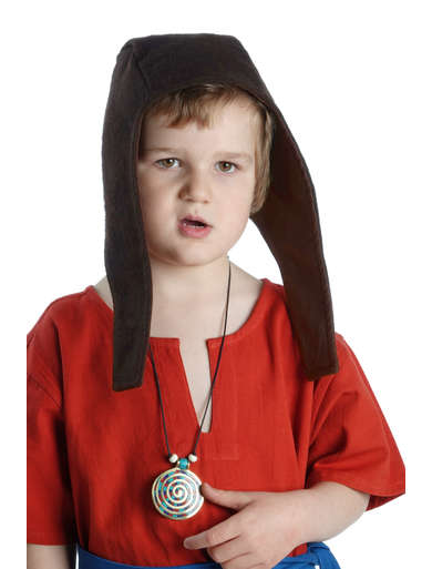Mittelalter Kindertunika Maurin in Rot Detailansicht