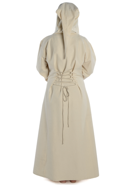 Mittelalter Kleid Liebgart in Beige Rückansicht