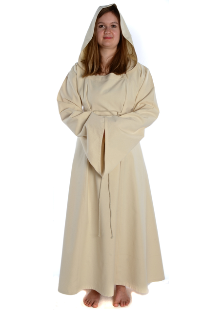Mittelalter Kleid Liebgart in Beige Frontansicht