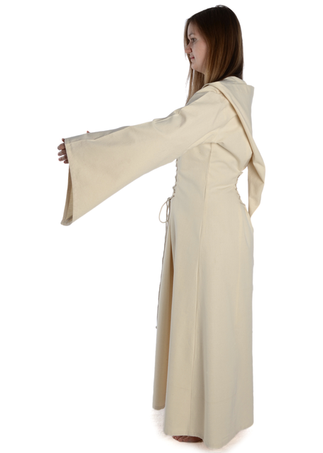 Mittelalter Kleid Liebgart in Beige Seitenansicht