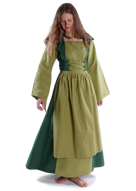 Mittelalter Kleid Liebgart in MISSING: lightgreen-green Frontansicht 3