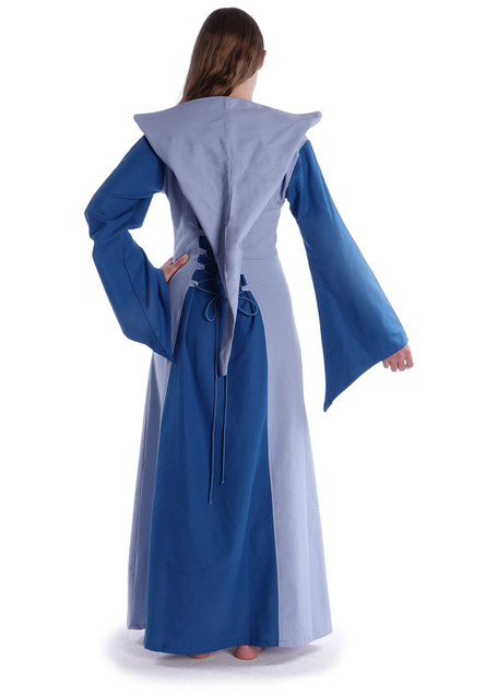 Mittelalter Kleid Liebgart in MISSING: royalblue-lightblue Rückansicht 2