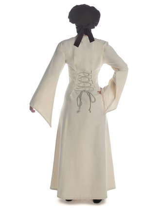 Mittelalter Kleid Amurfina in Beige Rückansicht