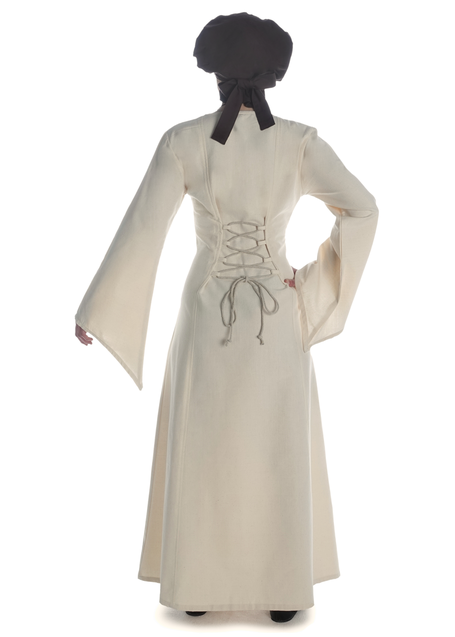 Mittelalter Kleid Amurfina in Beige Rückansicht