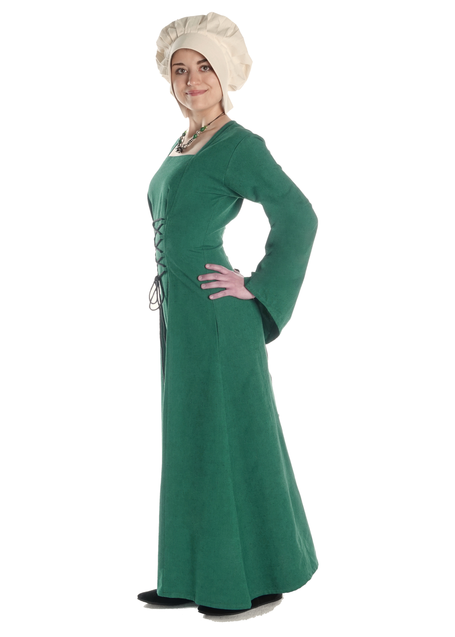 Mittelalter Kleid Amurfina in Grün Seitenansicht