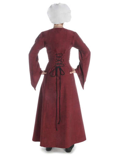 Mittelalter Kleid Amurfina in Rot RÃ¼ckansicht