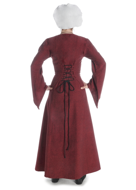 Mittelalter Kleid Amurfina in Rot Rückansicht