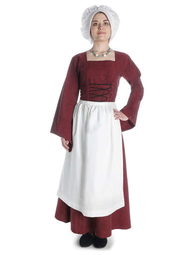 Mittelalter Kleid Amurfina in Rot Frontansicht 2