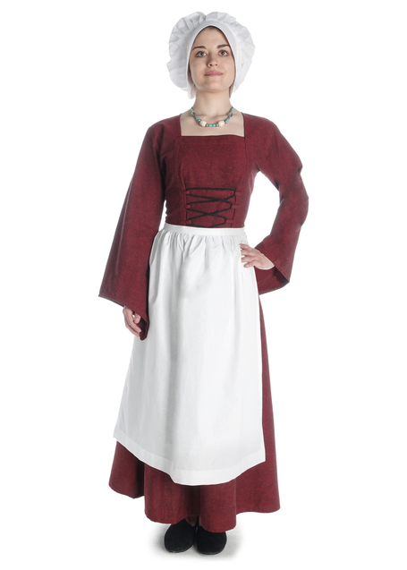 Mittelalter Kleid Amurfina in Rot Frontansicht 2