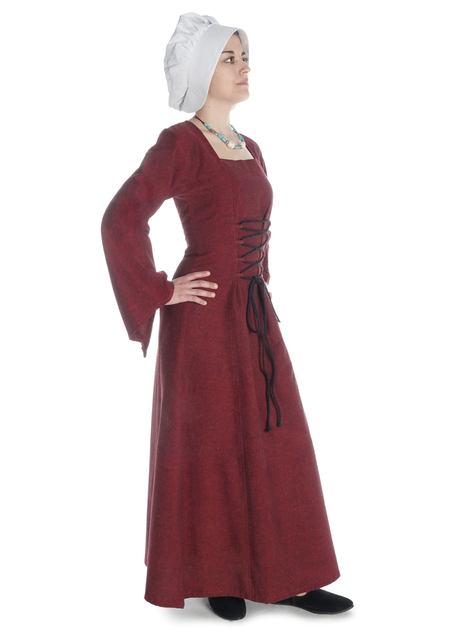 Mittelalter Kleid Amurfina in Rot Seitenansicht 2