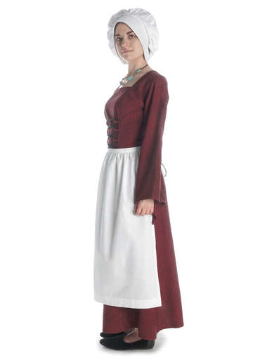Mittelalter Kleid Amurfina in Rot Seitenansicht 3