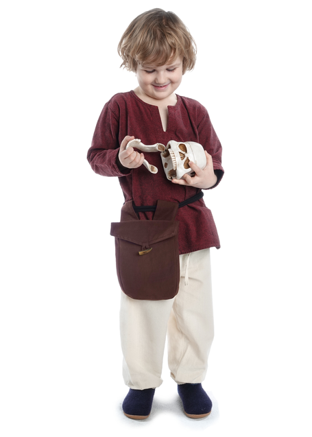 Mittelalter Kinderhose Postefar in Beige Frontansicht 3