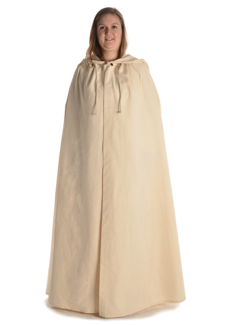 Mittelalter Umhang Sunnhild in Beige Frontansicht 2