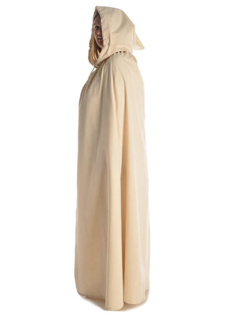 Mittelalter Umhang Sunnhild in Beige Seitenansicht