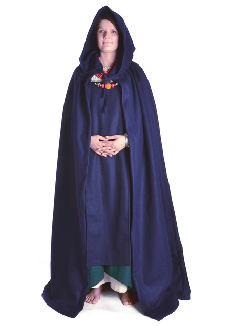 Mittelalter Umhang Ibelin in Blau Frontansicht