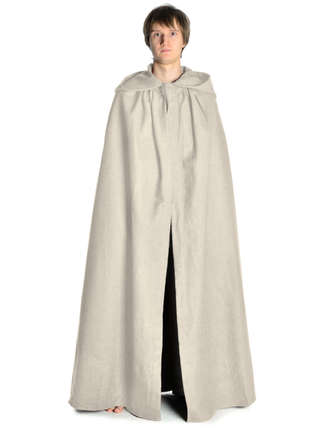 Mittelalter Umhang Wolfdietrich in Beige Frontansicht 2