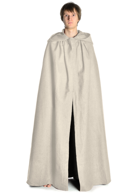 Mittelalter Umhang Wolfdietrich in Beige Frontansicht 2