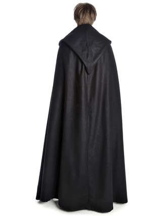 Mittelalter Umhang Wolfdietrich in Schwarz Rückansicht 2