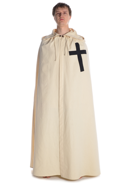 Deutschritter Umhang Sigenot in Beige-Schwarz Frontansicht 2