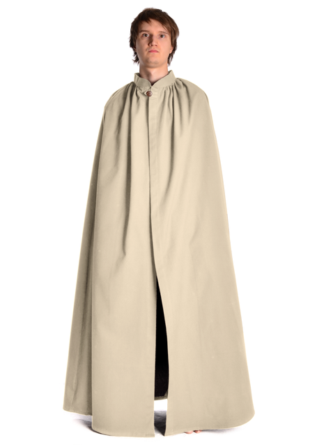 Mittelalter Umhang Herbort in Beige Frontansicht