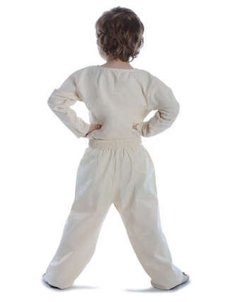 Mittelalter Kindertunika Eliant in Beige Rückansicht