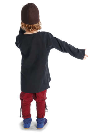Mittelalter Kindertunika Eliant in Schwarz Rückansicht