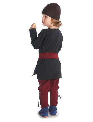 Mittelalter Kindertunika Eliant in Schwarz Rückansicht 2