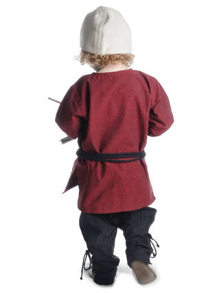 Mittelalter Kindertunika Eliant in Rot Rückansicht