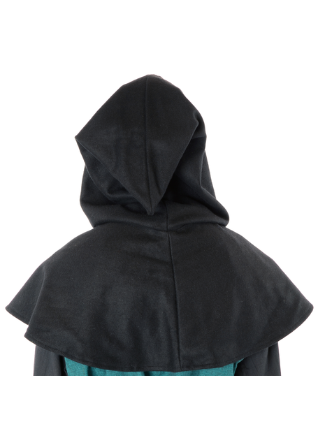 Mittelalter Kapuze Rentwin in Schwarz Rückansicht