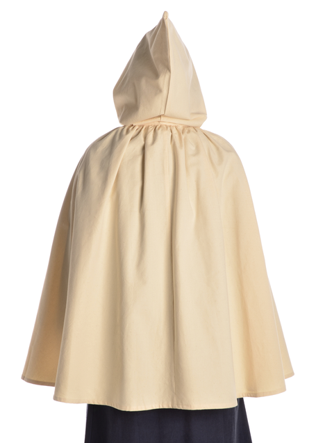 Mittelalter Umhang Virginal in Beige Rückansicht