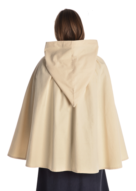 Mittelalter Umhang Virginal in Beige Rückansicht 2