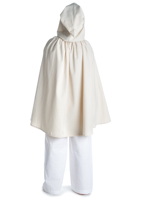 Mittelalter Umhang Virginal in Beige Rückansicht 3