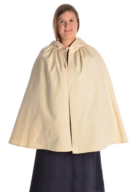 Mittelalter Umhang Virginal in Beige Frontansicht 2