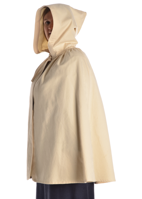 Mittelalter Umhang Virginal in Beige Seitenansicht