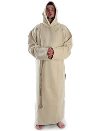 Mittelalter Mönchskutte Arofel in Beige Frontansicht